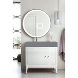 James Martin Vanities Linear 36" Single Vanity, Glossy White