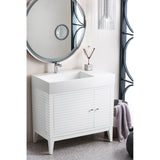 James Martin Vanities Linear 36" Single Vanity, Glossy White