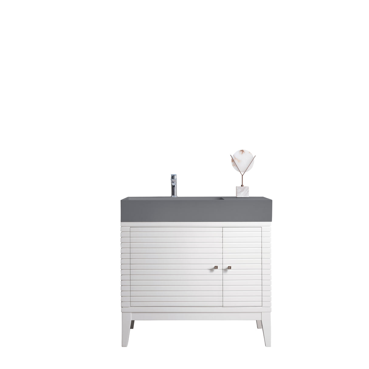 James Martin Vanities Linear 36" Single Vanity, Glossy White