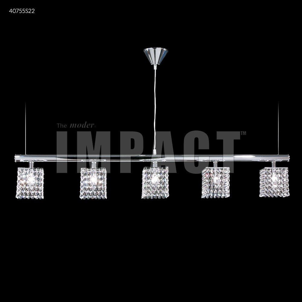 Crystal World Five Light Chandelier Contemporary Silver - One Size - One Size