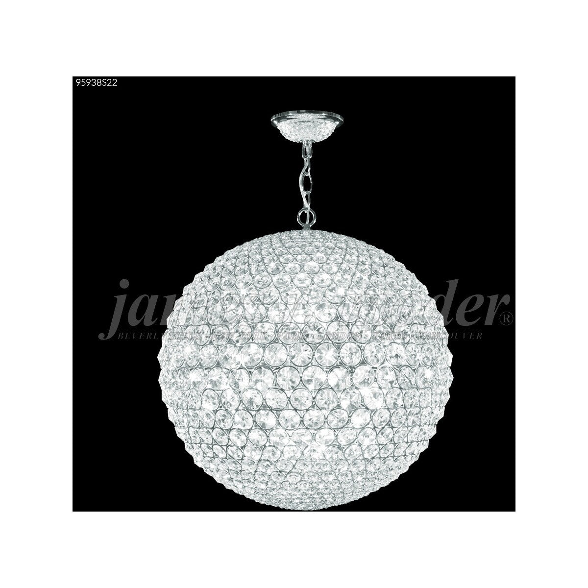 James R. Moder 95938S22 32 Light Chandelier Sun Sphere Silver - One Size