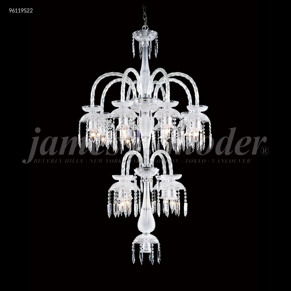 Crystal World 12 Light Chandelier contemporary Silver - One Size - One Size