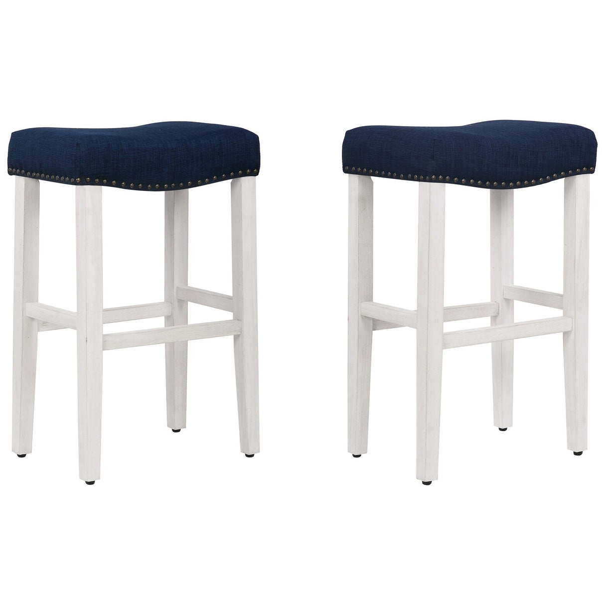 Jameson Upholstered Polyester Antique White 29 Inch Bar Stool (Set Of 2)