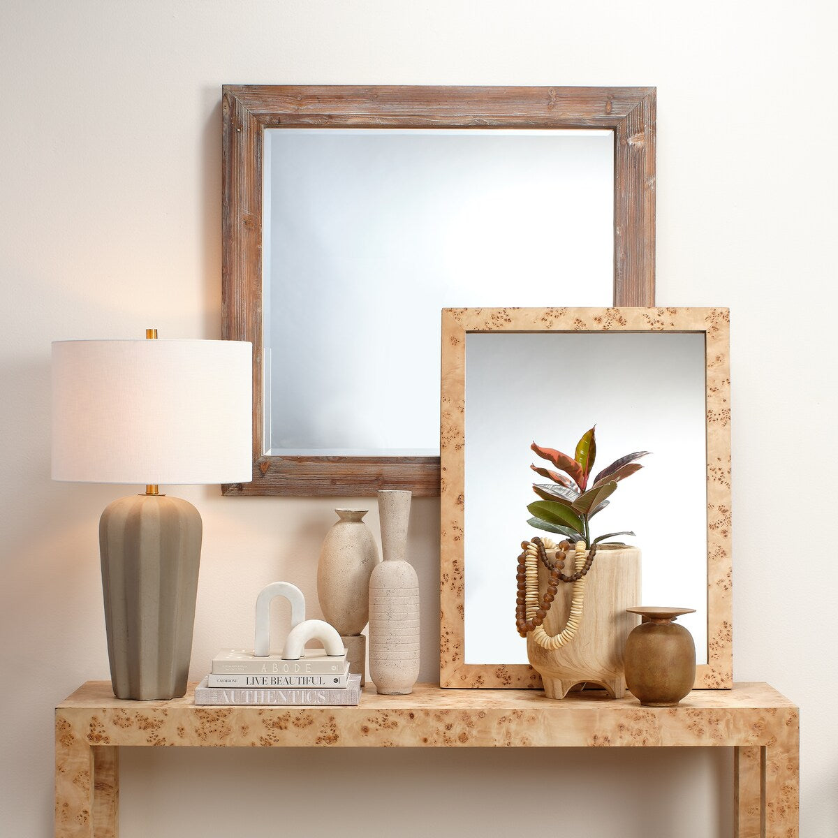 Jamie Young Regal Cement Table Lamp with Linen Shade