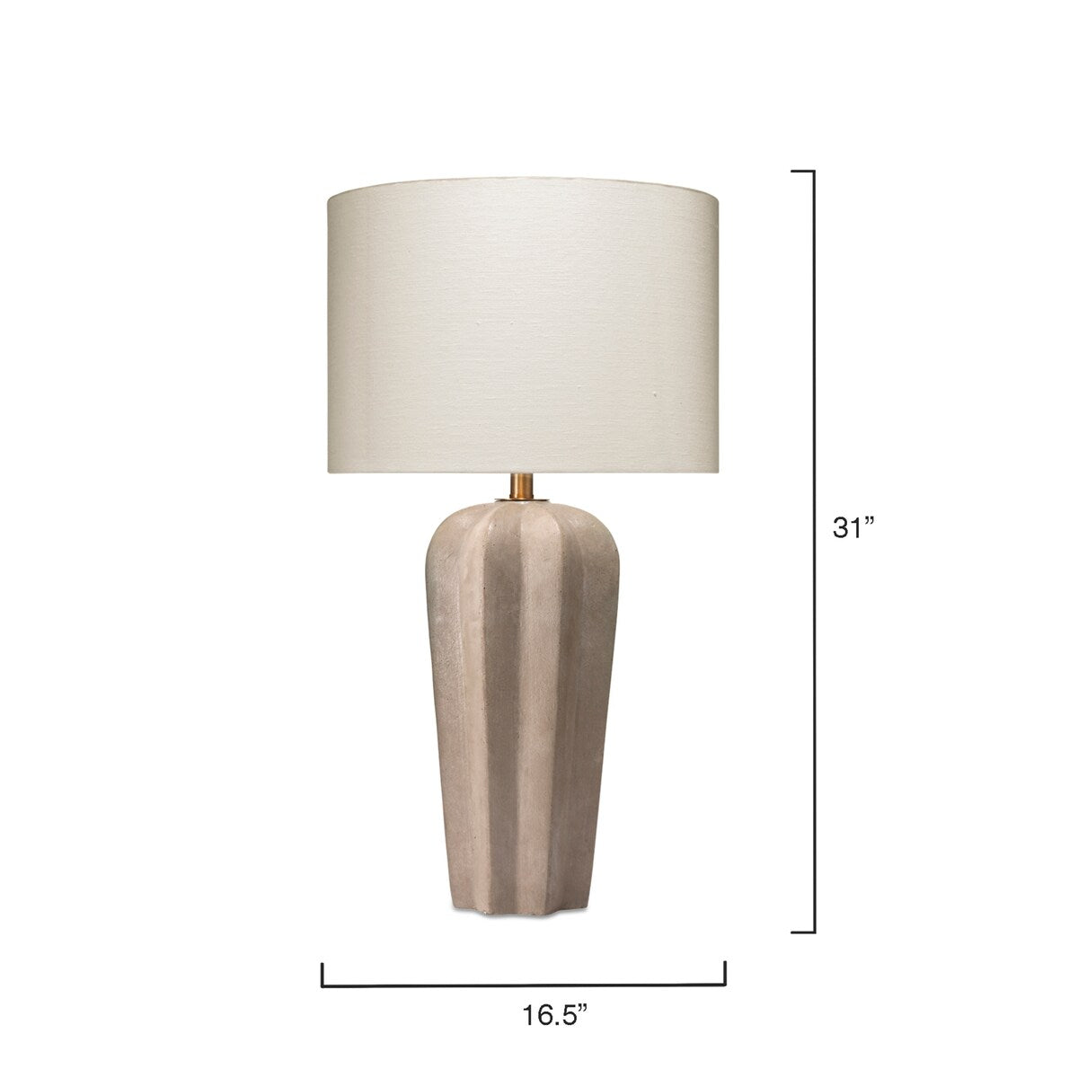 Jamie Young Regal Cement Table Lamp with Linen Shade