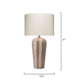 Jamie Young Regal Cement Table Lamp with Linen Shade