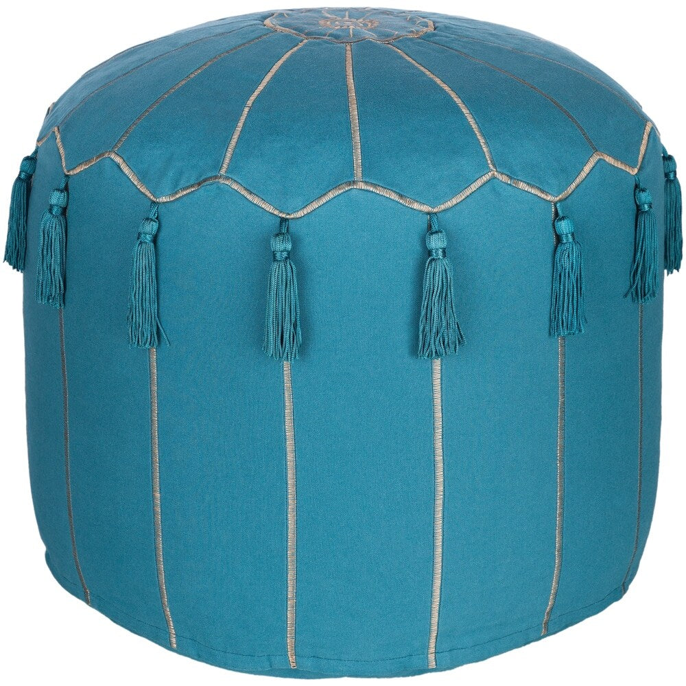 Artistic Weavers Jamile Embroidered Moroccan 18-inch Cylinder Pouf