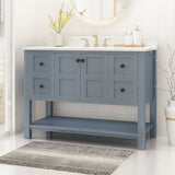 Jamison Contemporary 48" Wood Single Sink Bathroom Vanity with Carrera Marble Top by Christopher Knight Home