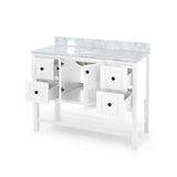Jamison Contemporary 48" Wood Single Sink Bathroom Vanity with Carrera Marble Top by Christopher Knight Home