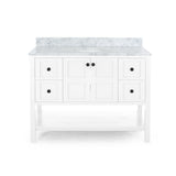 Jamison Contemporary 48" Wood Single Sink Bathroom Vanity with Carrera Marble Top by Christopher Knight Home