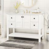 Jamison Contemporary 48" Wood Single Sink Bathroom Vanity with Carrera Marble Top by Christopher Knight Home