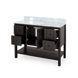 Jamison Contemporary 48" Wood Single Sink Bathroom Vanity with Carrera Marble Top by Christopher Knight Home