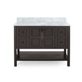 Jamison Contemporary 48" Wood Single Sink Bathroom Vanity with Carrera Marble Top by Christopher Knight Home