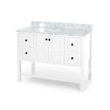 Jamison Contemporary 48" Wood Single Sink Bathroom Vanity with Carrera Marble Top by Christopher Knight Home