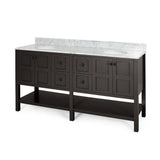 Jamison Contemporary 72" Wood Double Sink Bathroom Vanity with Carrera Marble Top by Christopher Knight Home