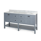 Jamison Contemporary 72" Wood Double Sink Bathroom Vanity with Carrera Marble Top by Christopher Knight Home