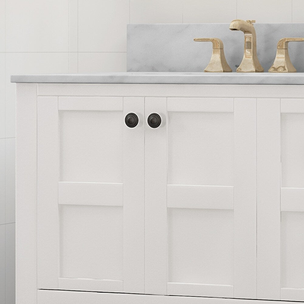 Jamison Contemporary 72" Wood Double Sink Bathroom Vanity with Carrera Marble Top by Christopher Knight Home