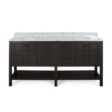 Jamison Contemporary 72" Wood Double Sink Bathroom Vanity with Carrera Marble Top by Christopher Knight Home