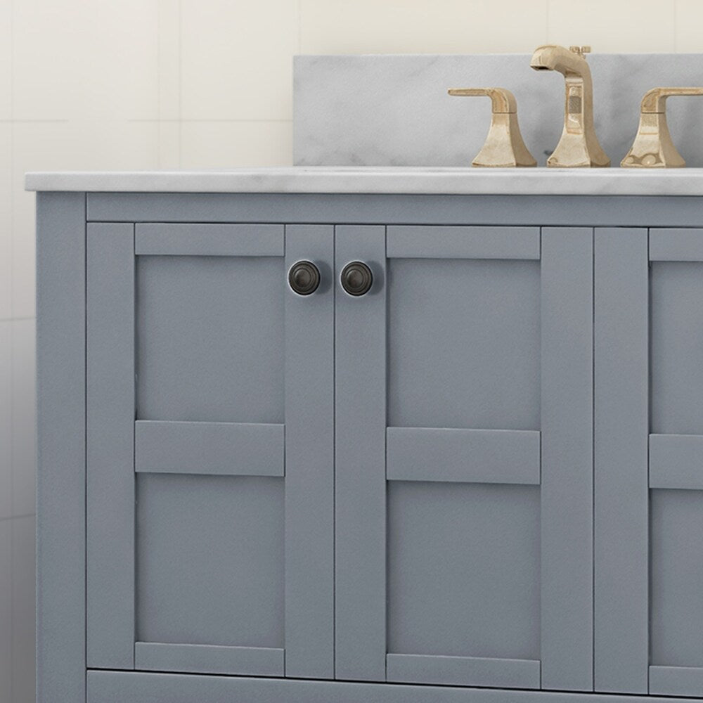 Jamison Contemporary 72" Wood Double Sink Bathroom Vanity with Carrera Marble Top by Christopher Knight Home