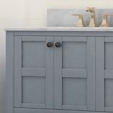 Jamison Contemporary 72" Wood Double Sink Bathroom Vanity with Carrera Marble Top by Christopher Knight Home