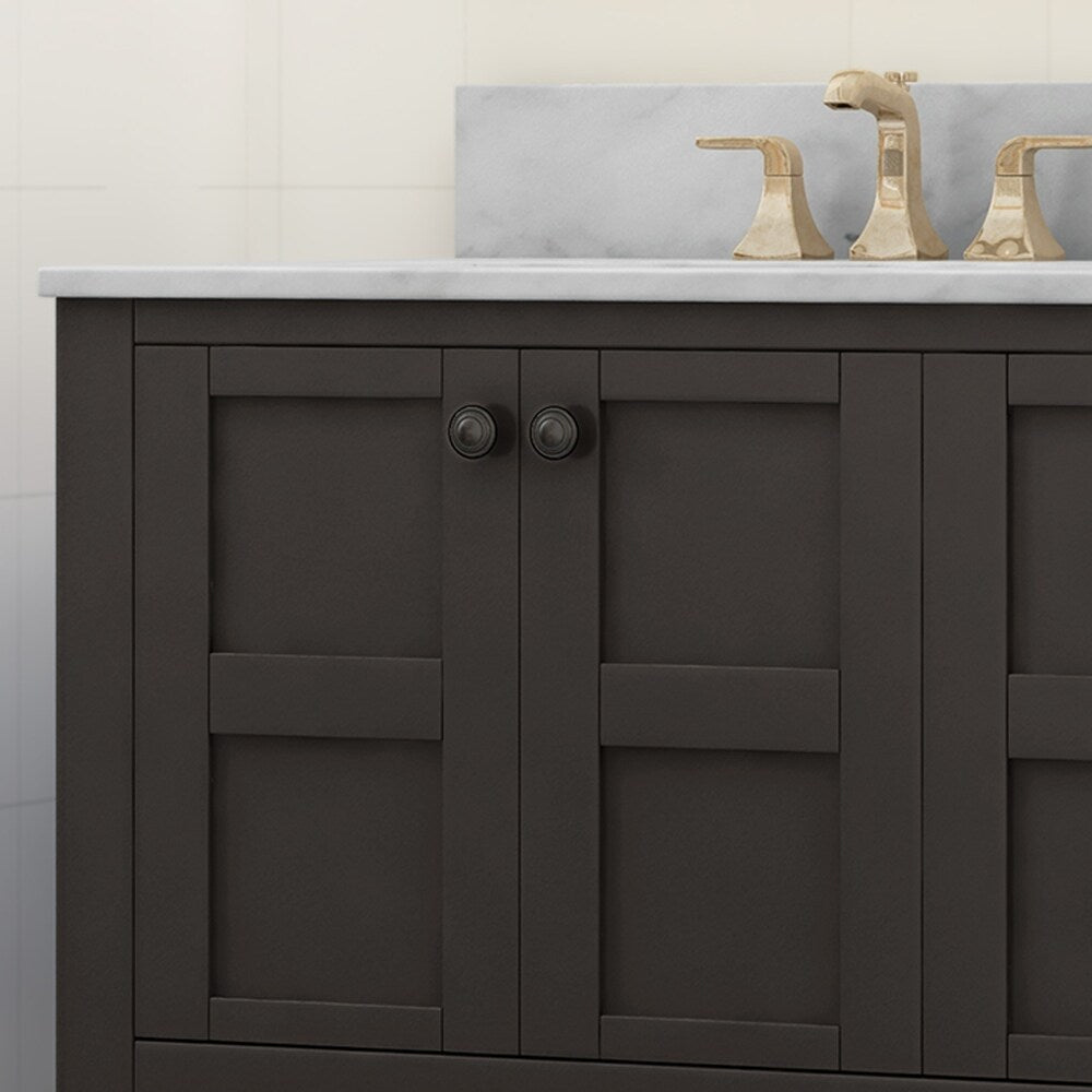 Jamison Contemporary 72" Wood Double Sink Bathroom Vanity with Carrera Marble Top by Christopher Knight Home