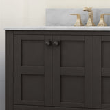 Jamison Contemporary 72" Wood Double Sink Bathroom Vanity with Carrera Marble Top by Christopher Knight Home