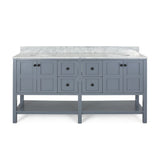 Jamison Contemporary 72" Wood Double Sink Bathroom Vanity with Carrera Marble Top by Christopher Knight Home
