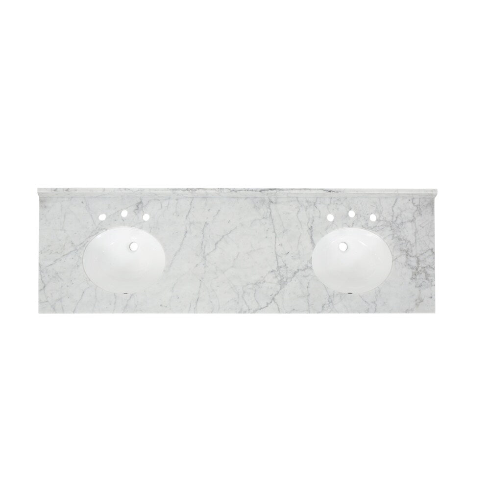 Jamison Contemporary 72" Wood Double Sink Bathroom Vanity with Carrera Marble Top by Christopher Knight Home