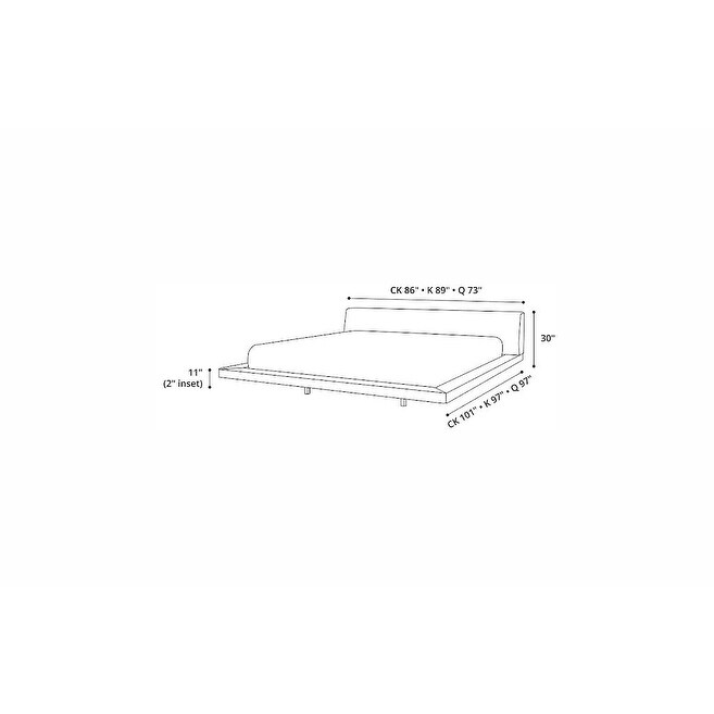 Jane Queen Bed in Luna Fabric