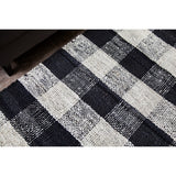 Jani Bluff Black and Ivory Plaid Jute Rug - Glen Design, 8' x 10' Feet Area Rug