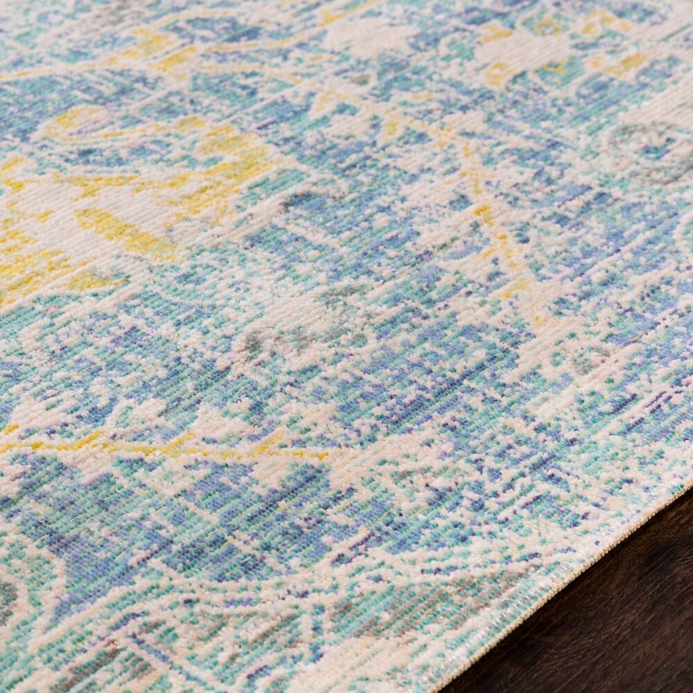 Janson Vintage Medallion Blue Area Rug - 3' x 5'