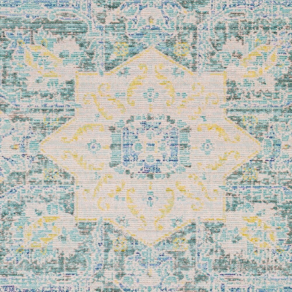 Janson Vintage Medallion Blue Area Rug - 3' x 5'