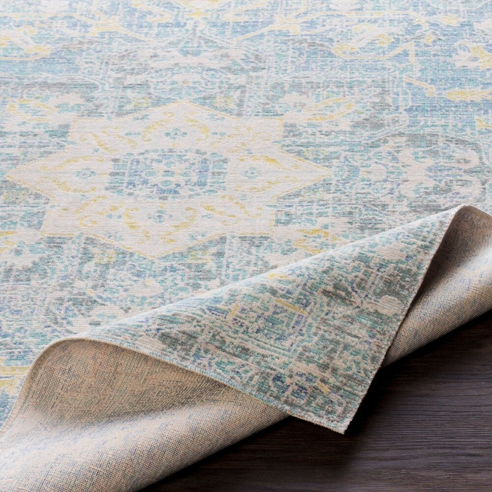 Janson Vintage Medallion Blue Area Rug - 3' x 5'