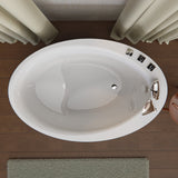 Japanese style 59 in. Acrylic Deep Soaking Freestanding Bathtub with Faucets and Integral Seat