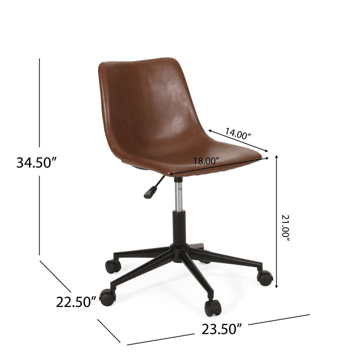 Jarvi Upholstered Swivel Office Chair by Christopher Knight Home