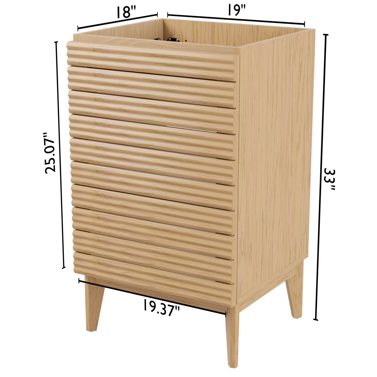 Javer Thin Linear Slat Modern Farmhouse 2-Shelf Bath Vanity Cabinet Only (Sink Basin not Included), by JONATHAN Y