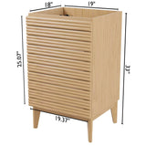 Javer Thin Linear Slat Modern Farmhouse 2-Shelf Bath Vanity Cabinet Only (Sink Basin not Included), by JONATHAN Y