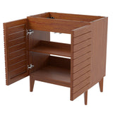 Javer Thin Linear Slat Modern Farmhouse 2-Shelf Bath Vanity Cabinet Only (Sink Basin not Included), by JONATHAN Y