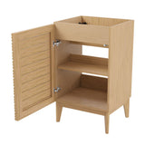 Javer Thin Linear Slat Modern Farmhouse 2-Shelf Bath Vanity Cabinet Only (Sink Basin not Included), by JONATHAN Y