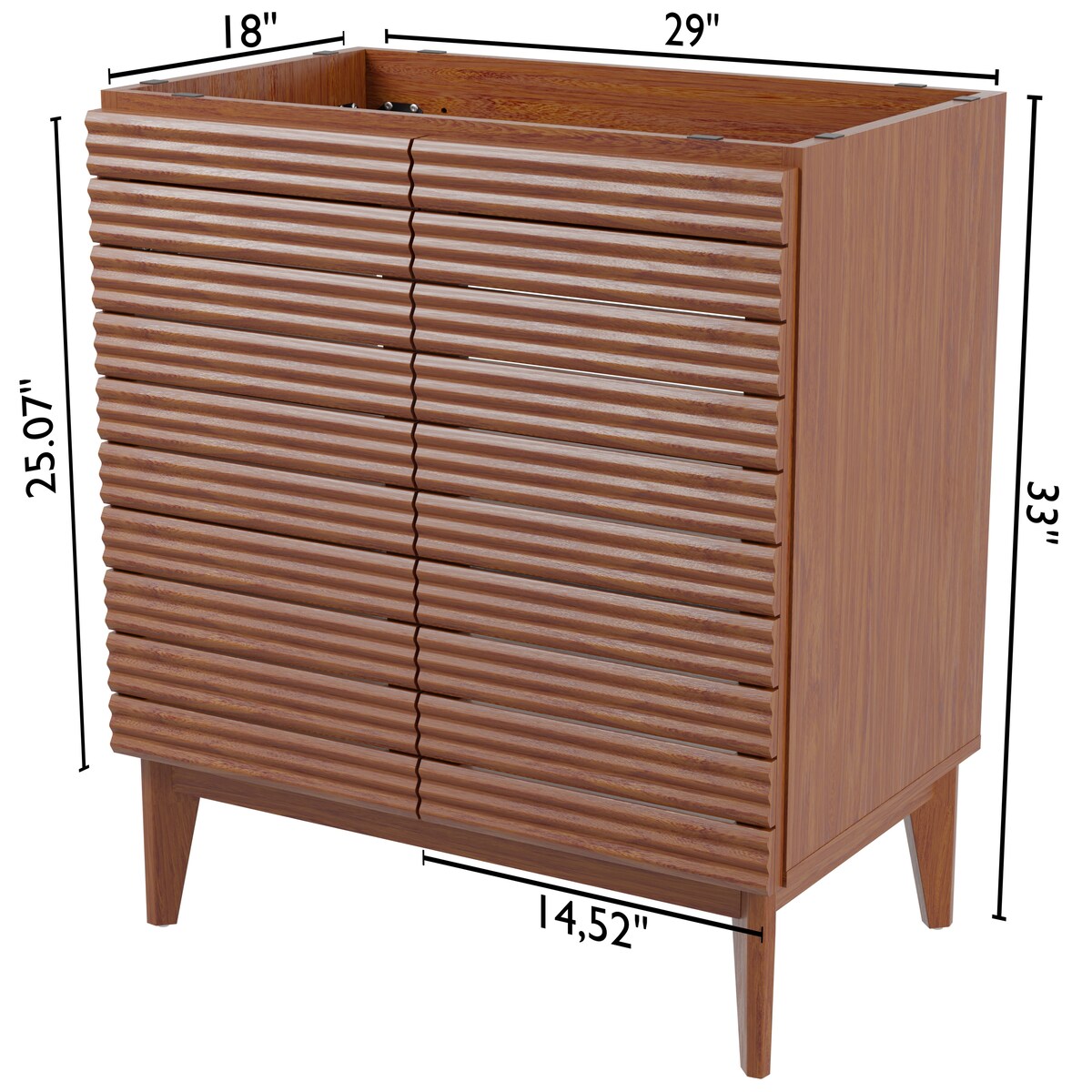 Javer Thin Linear Slat Modern Farmhouse 2-Shelf Bath Vanity Cabinet Only (Sink Basin not Included), by JONATHAN Y