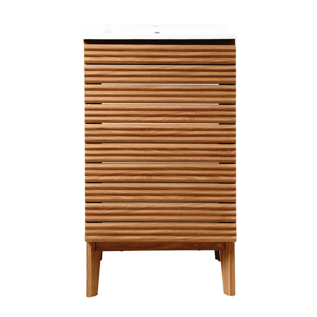 Javer Thin Linear Slat Modern Farmhouse 2-Shelf Bath Vanity Cabinet Only (Sink Basin not Included), by JONATHAN Y