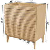 Javer Thin Linear Slat Modern Farmhouse 2-Shelf Bath Vanity Cabinet Only (Sink Basin not Included), by JONATHAN Y