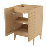 Javer Thin Linear Slat Modern Farmhouse 2-Shelf Bath Vanity Cabinet Only (Sink Basin not Included), by JONATHAN Y