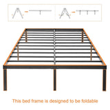 Javlergo 14 Inch Metal Platform Bed Frame, Heavy Duty Steel Slat/No Box Spring Needed