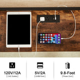 Javlergo Extra Long Console/Sofa Table with Charging Station & Power Outlet