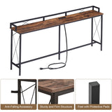 Javlergo Extra Long Console/Sofa Table with Charging Station & Power Outlet