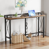 Javlergo Extra Long Console/Sofa Table with Charging Station & Power Outlet