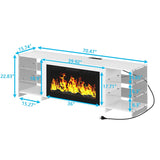 Javlergo Fireplace TV Stand with Power Outlet, Entertainment Center for 75 Inch TV Cabinet with Open Shelves
