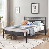 Javlergo Platform Bed Frame with Wooden Headboard Mattress Foundation/No Box Spring Needed