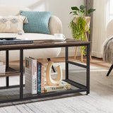 Javlergo TV Stand Industrial Entertainment Center Media Console Table with Storage and Mesh Shelf for Living Room/Bedroom, Brown